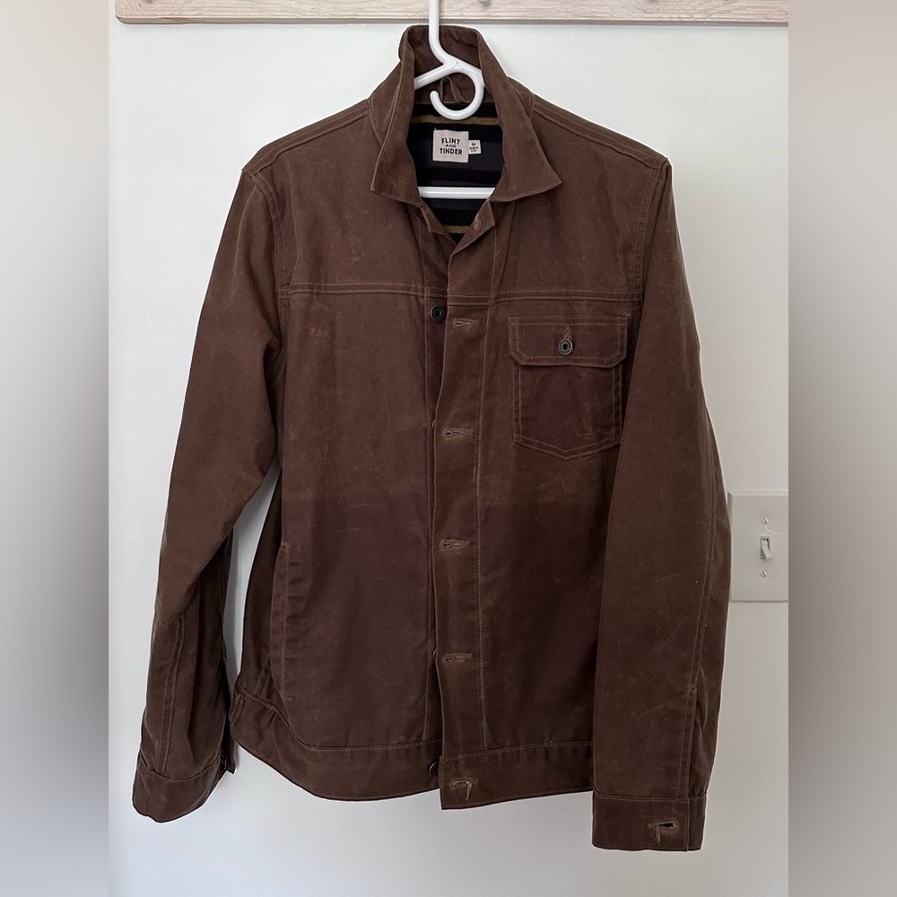 Flint & tinder waxed trucker jacket
